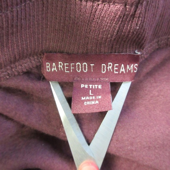 Barefoot Dreams Pull On Pants Women L Petite Brushed Luxe Red Fig Lounge 292 - Picture 3 of 16